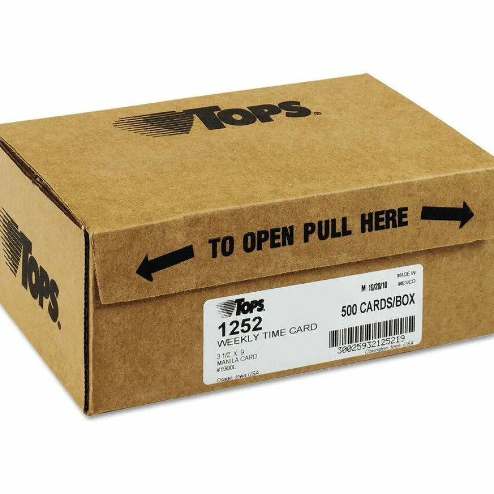 TOPS Time Cards (Replaces Original Card 1900L), Numbered Days, 1-Sided, 9" x 3 1/2", Box Of 500