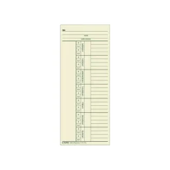 TOPS Time Cards (Replaces Original Card K14-15), Named Days, 2-Sided, 8 1/4" x 3 3/8", Box Of 500