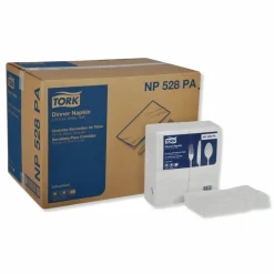 Tork Advanced Dinner Napkins, 2-Ply, 15 x 17, 1/8 Fold, White, 100/PK, 28 PK/CT