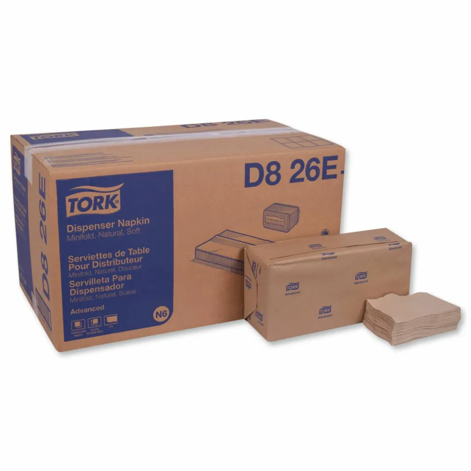Tork Advanced Soft Minifold Dispenser Napkins, 1-Ply, 13 x 12, Natural, 6,000/Carton