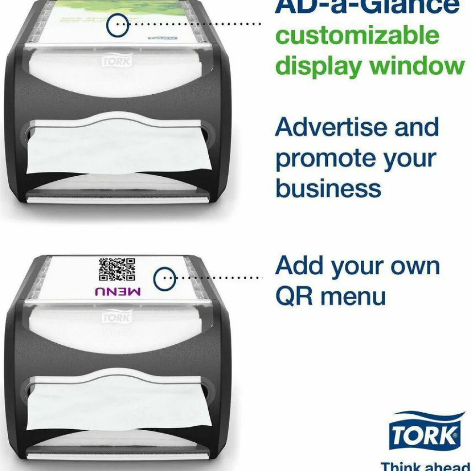 Tork Xpressnap Counter Napkin Dispenser, 7.5 x 12.1 x 5.7, Black