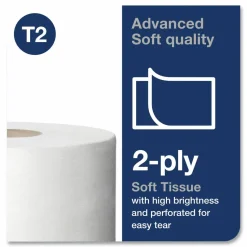 Tork Advanced Jumbo Bath Tissue, Septic Safe, 2-Ply, 3.48
