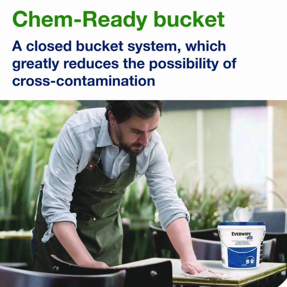 Tork Chem-Ready Buckets, 8.5 x 7 x 7, White, 5/Carton