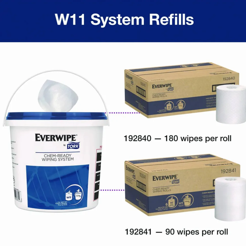 Tork Chem-Ready Buckets, 8.5 x 7 x 7, White, 5/Carton