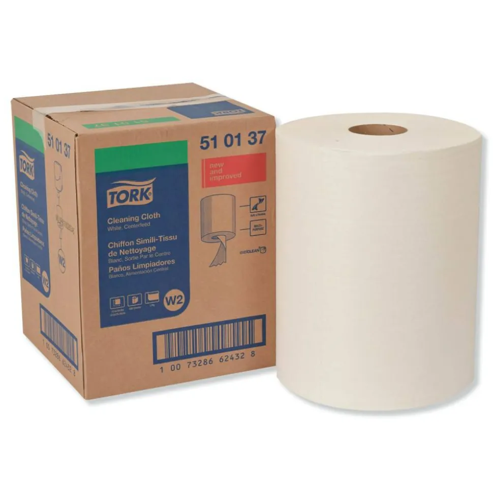 Tork Cleaning Cloth, 12.6 x 10, White, 500 Wipes/Carton