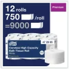 Tork Coreless High Capacity Bath Tissue, 2-Ply, White, 750 Sheets/Roll, 12 Rolls/Carton