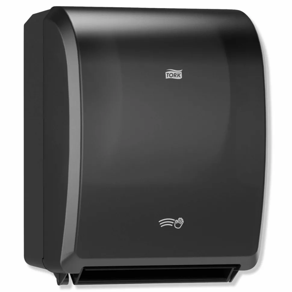 Tork Electronic Hand Towel Roll Dispenser, 8" Roll, 12.32 x 9.32 x 15.95, Black