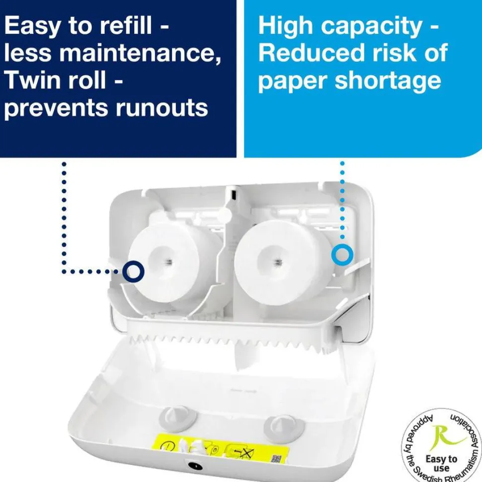 Tork Elevation Coreless High Capacity Bath Tissue Dispenser,14.17 x 5.08 x 8.23,White