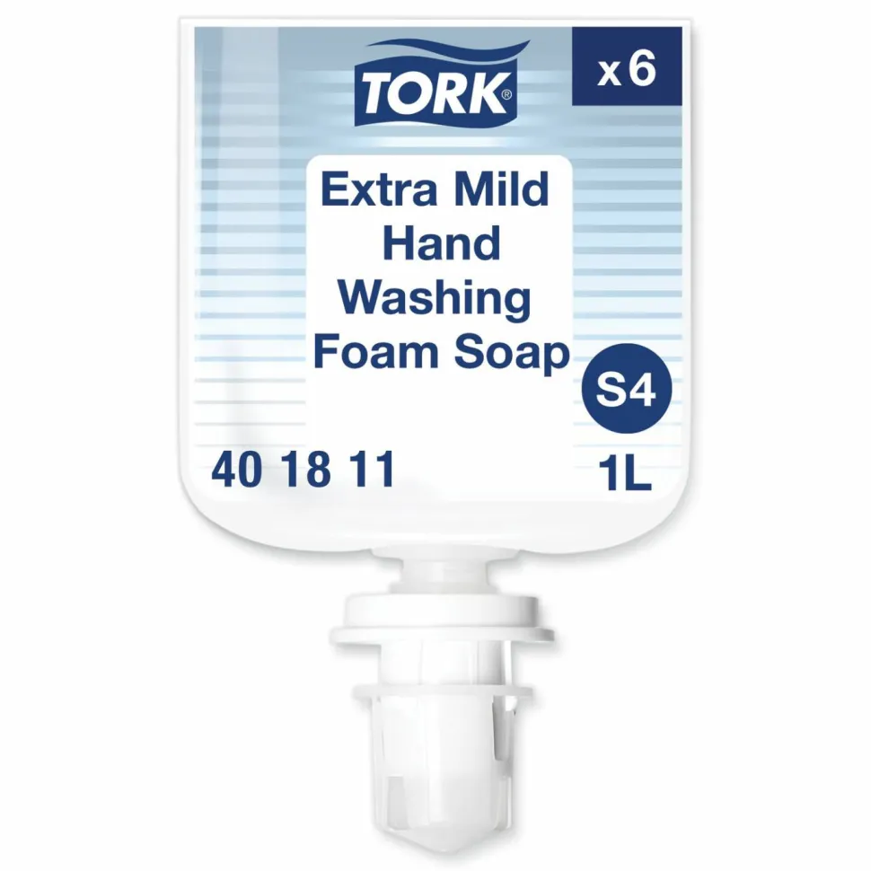 Tork Extra Mild Foam Soap Refill, Unscented, 1 L, 6/Carton