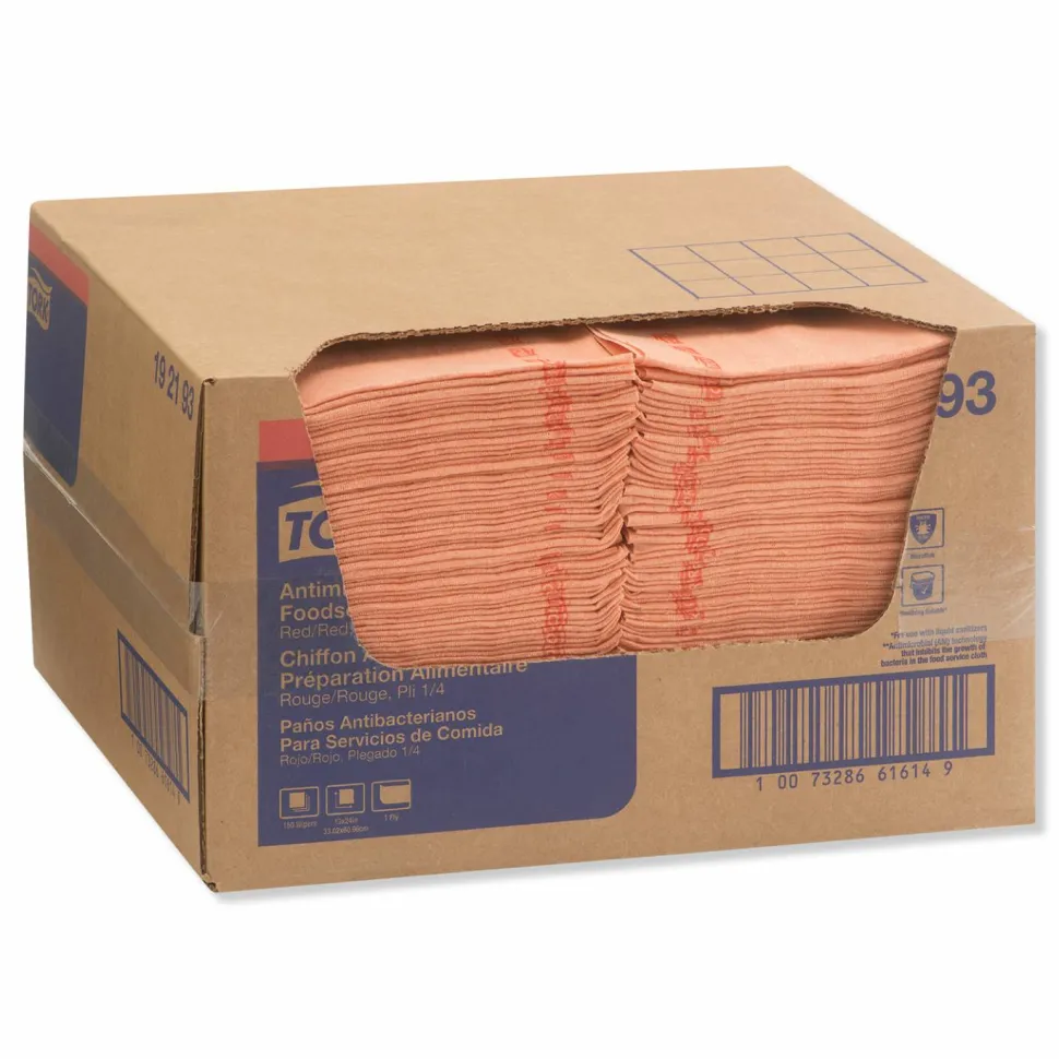 Tork Foodservice Cloth, 13 x 24, Red, 150/Carton