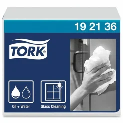Tork Heavy-Duty Paper Wiper 1/4 Fold, 1-Ply, 12.5 x 13, White, 56/Pack, 16 Packs/Carton