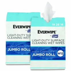 Tork Light-Duty Surface Cleaning Wet Wipe, 1-Ply, 8 x 6, Unscented, White, 2,500 Sheets/Roll, 2 Rolls/Carton
