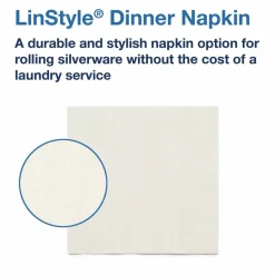 Tork LinStyle Dinner Napkin, 1-Ply, 15 x 16, White, 1,000/Carton