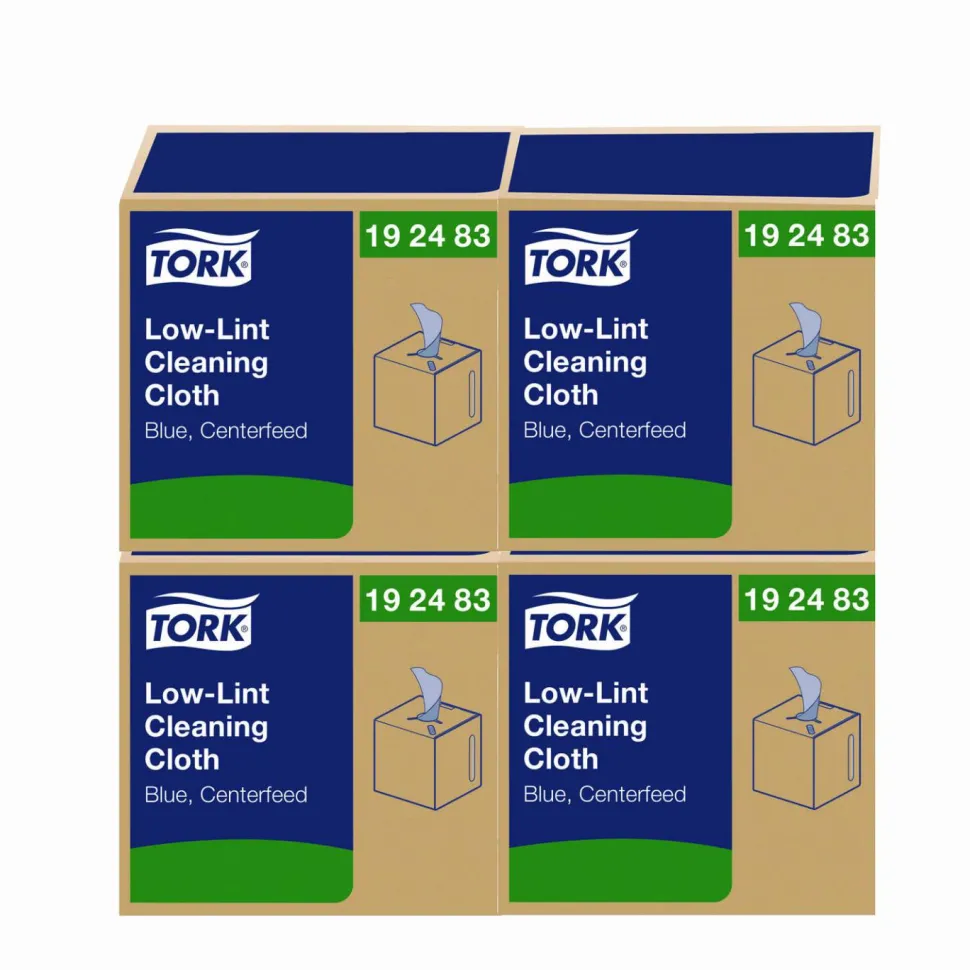 Tork Low-Lint Cleaning Cloths, 1-Ply, 15 x 15, Blue, 240 Sheets, 4 Boxes/Carton