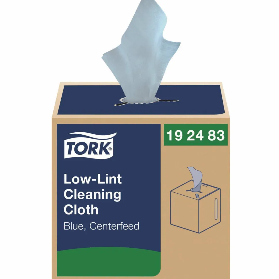 Tork Low-Lint Cleaning Cloths, 1-Ply, 15 x 15, Blue, 240 Sheets, 4 Boxes/Carton