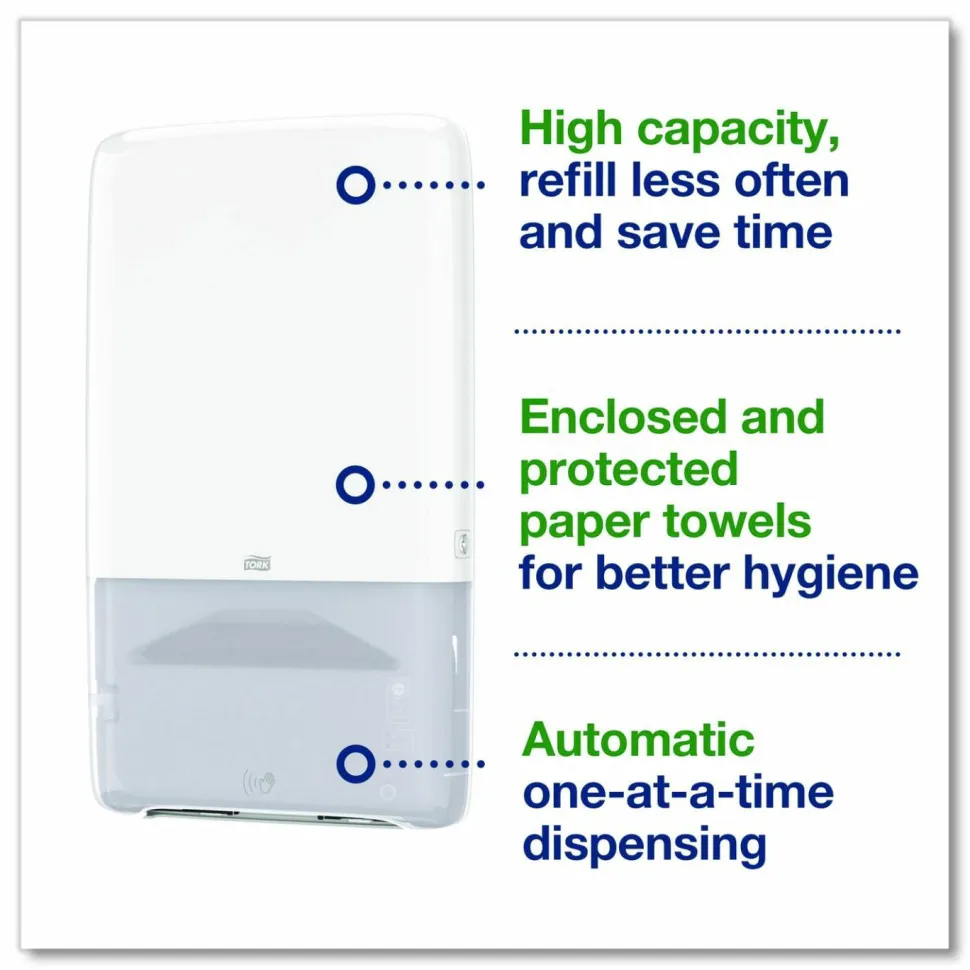 Tork PeakServe Automatic Continuous Paper Hand Towel Dispenser, 14.47 x 4.04 x 25.15, White