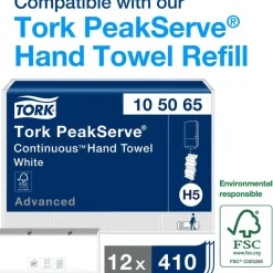 Tork PeakServe Continuous Hand Towel Dispenser, 14.57 x 3.98 x 28.74, Black