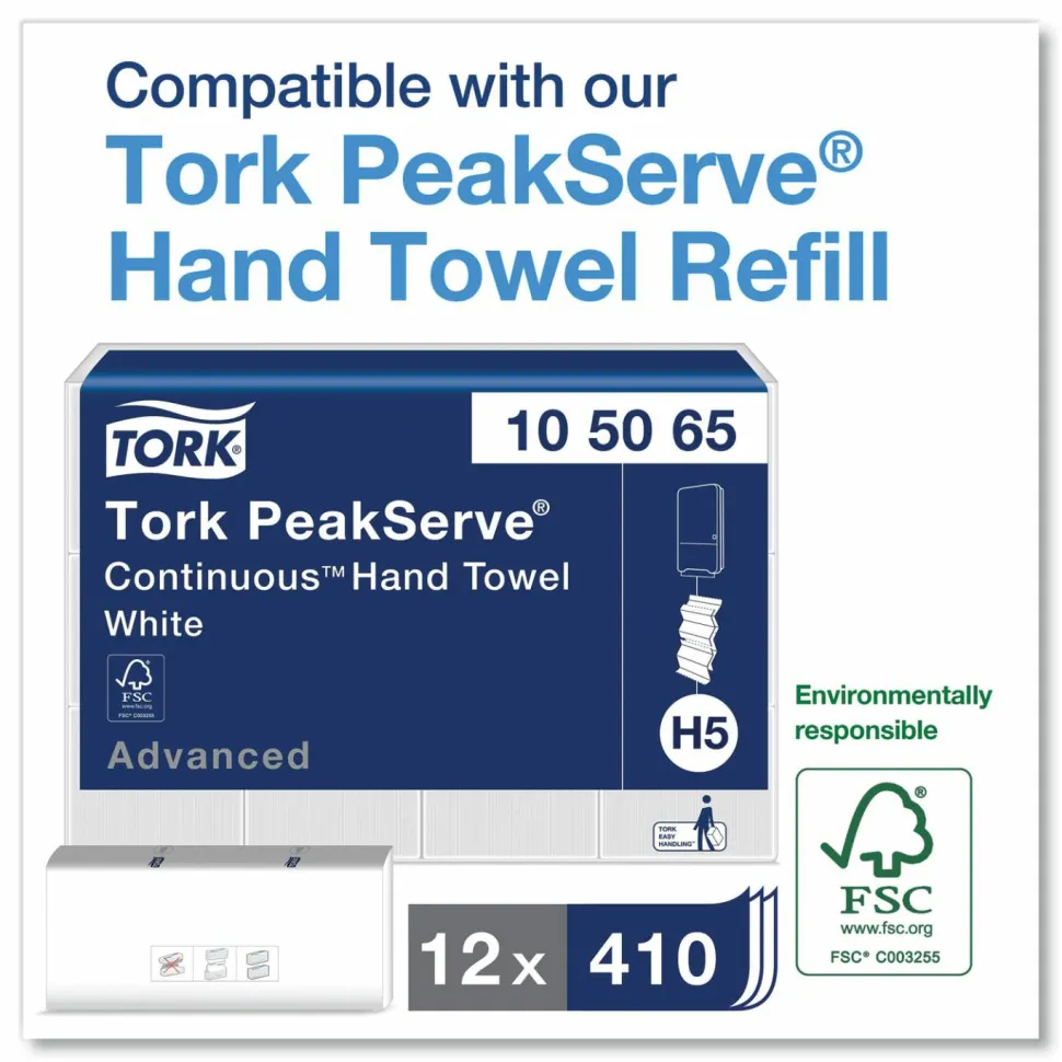 Tork PeakServe Continuous Hand Towel Dispenser, 14.44 x 3.97 x 19.3, Black