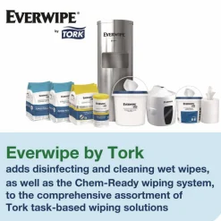 Tork Surface Cleaning Wet Wipe, 1-Ply, 6 x 6, Lemon, White, 900 Sheets, 4/Carton