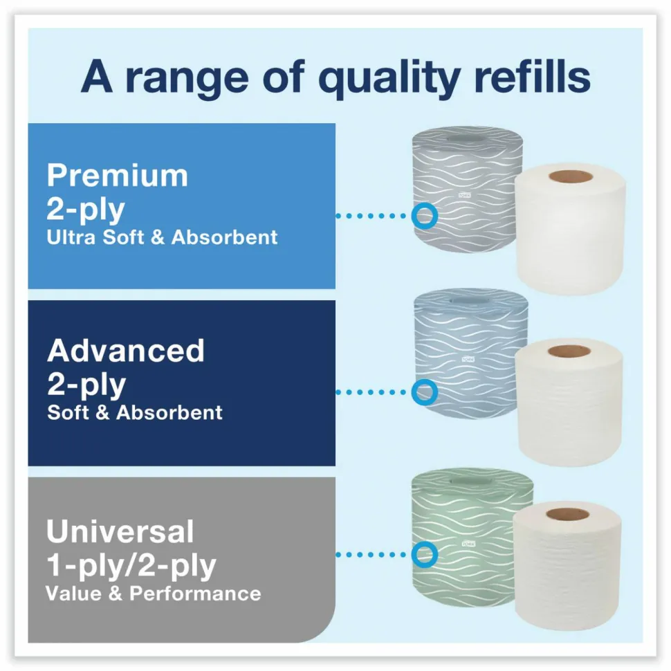 Tork Twin Standard Roll Bath Tissue Dispenser,12.75 x 5.57 x 8.25, Smoke