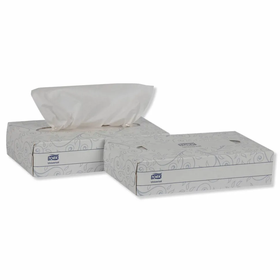 Tork Universal Facial Tissue, 2-Ply, White, 100 Sheets/Box, 30 Boxes/Carton