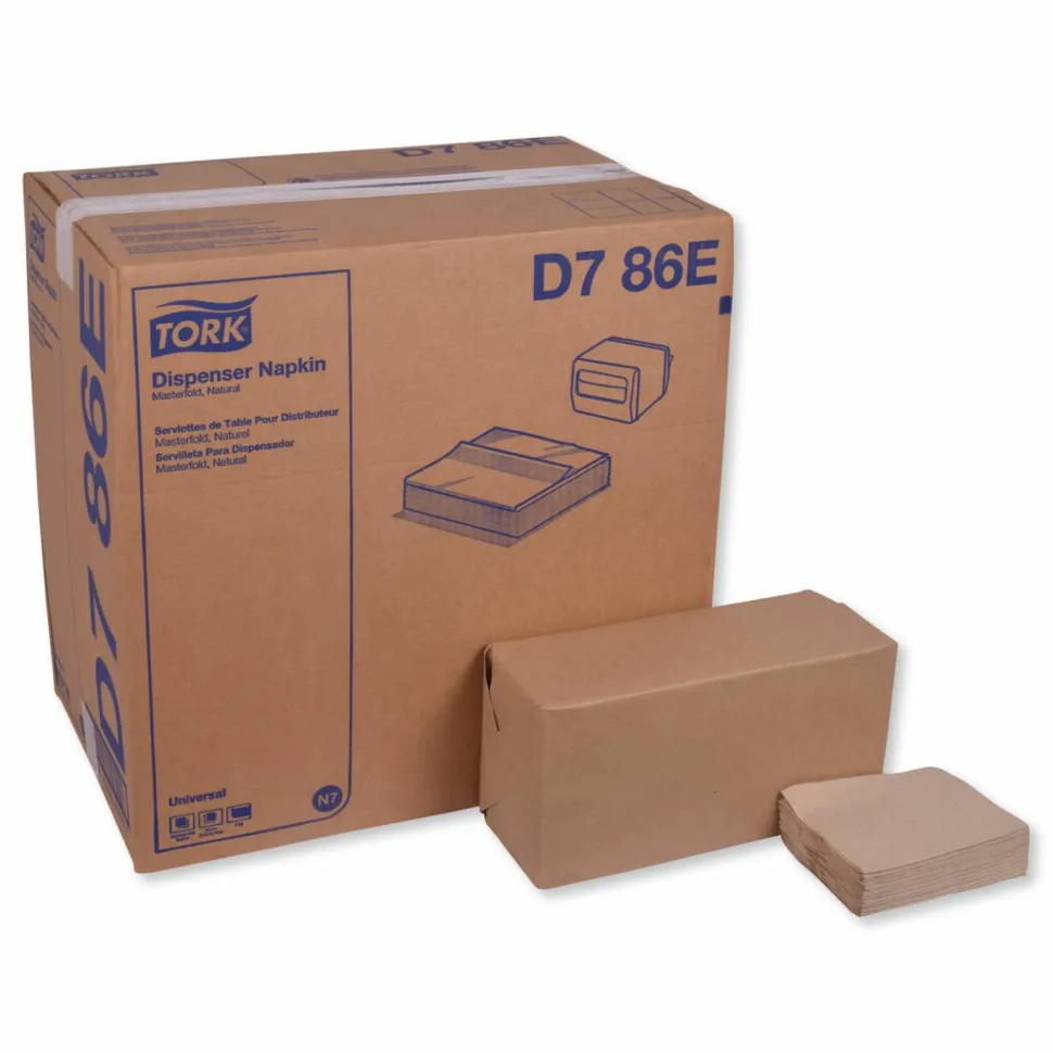 Tork Universal Masterfold Dispenser Napkins, 1-Ply, 13 x 12, Natural, 6,000/Carton
