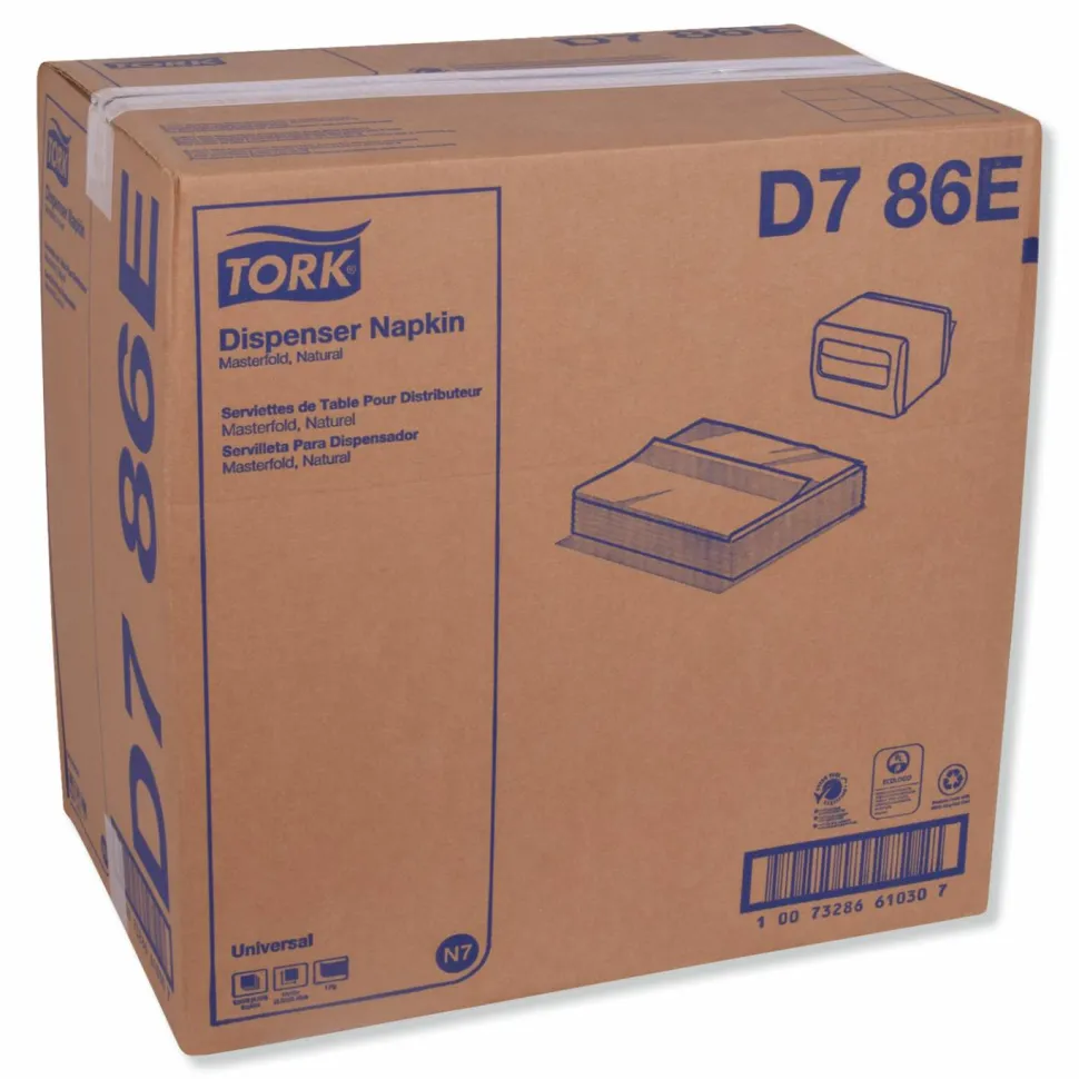Tork Universal Masterfold Dispenser Napkins, 1-Ply, 13 x 12, Natural, 6,000/Carton