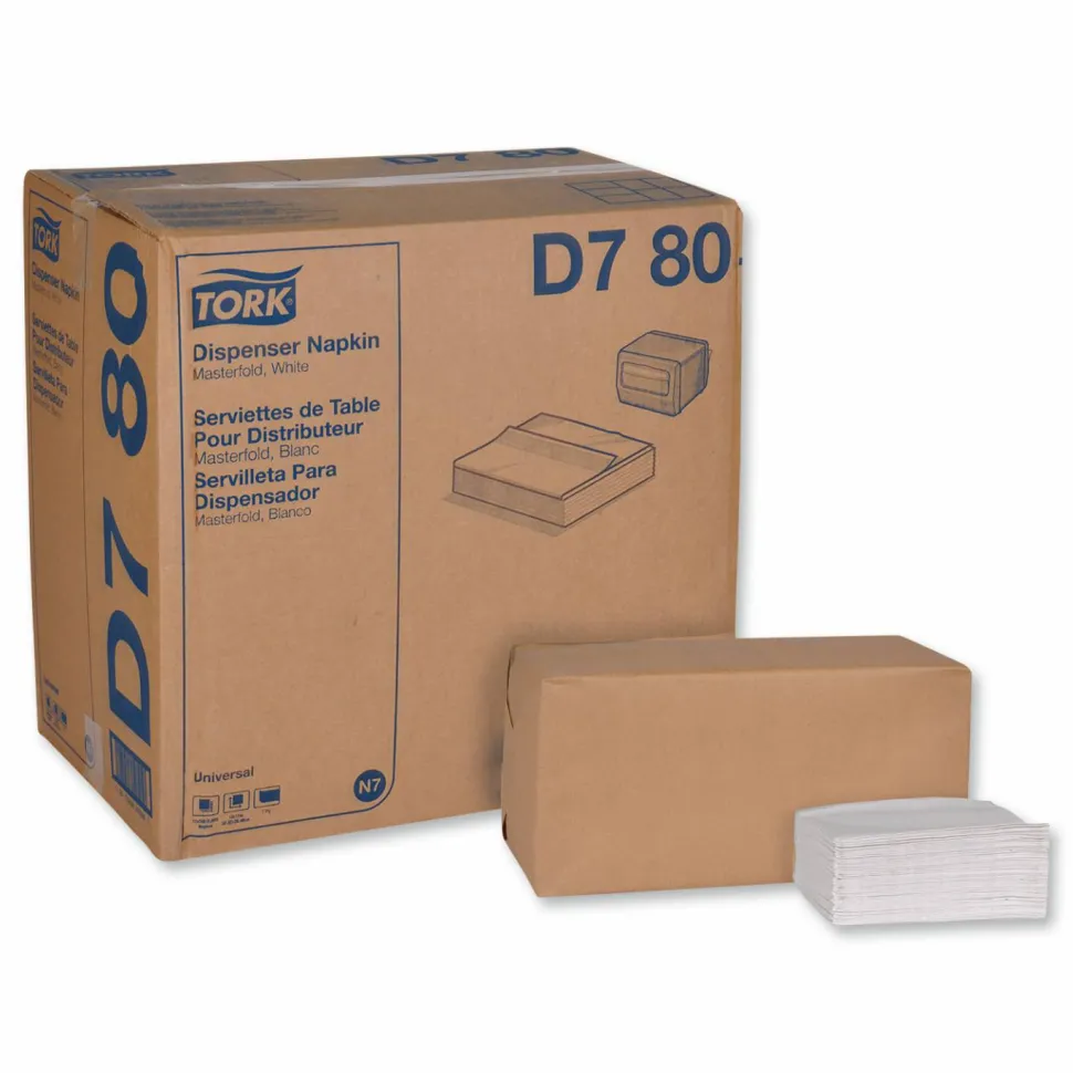 Tork Universal Masterfold Dispenser Napkins, 1-Ply, 13 x 12, White, 6,000/Carton