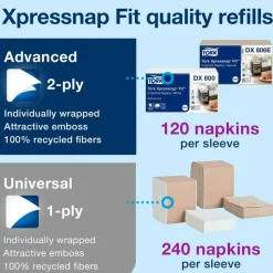 Tork Xpressnap Fit Napkin Dispenser, Tabletop, 4.4 x 5.6 x 6.7, Black