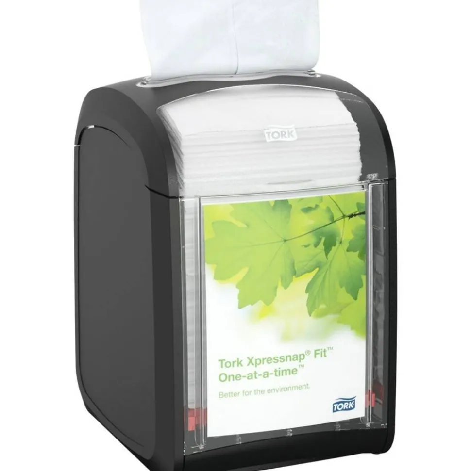 Tork Xpressnap Fit Napkin Dispenser, Tabletop, 4.4 x 5.6 x 6.7, Black