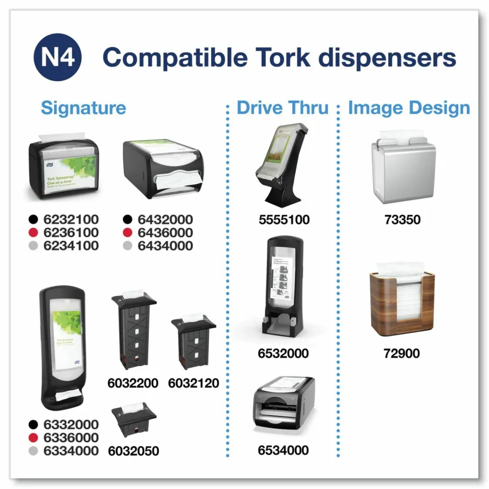 Tork Xpressnap Interfold Dispenser Napkins, 2-Ply, 6.5 x 8.5, Natural, 500/Pack, 12 Packs/Carton