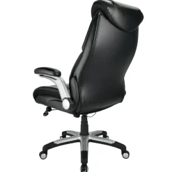 Torval Big & Tall Bonded Leather High-Back Computer Office Chair, Black/Silver, BIFMA Compliant