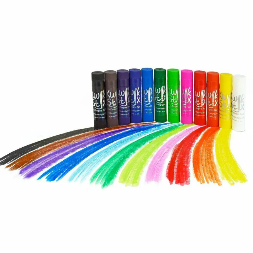 TPG Creations Kwik Stix Tempera Paint Sticks, Regular Size, 0.7" x 3.5", 24 Assorted Colors, 24/Pack