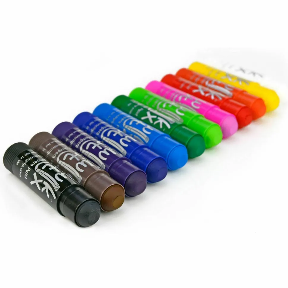 TPG Creations Kwik Stix Tempera Paint Sticks, Regular Size, 0.7" x 3.5", 24 Assorted Colors, 24/Pack