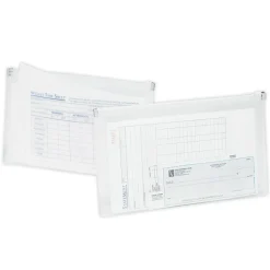 Transparent Zipper Envelopes, Check Size, 10.79" x 6.69" x 1.26", Clear, Pack Of 3