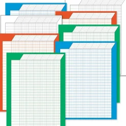 Trend Vertical Incentive Charts, Assorted Colors, Pack Of 8