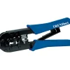 TRENDnet Crimping Tool, Crimp, Cut, And Strip Tool, For Any Ethernet or Telephone Cable, Built-In Cutter And Stripper, 8P-RJ-45 And 6P-RJ-12, RJ-11, All Steel Construction, Black, TC-CT68