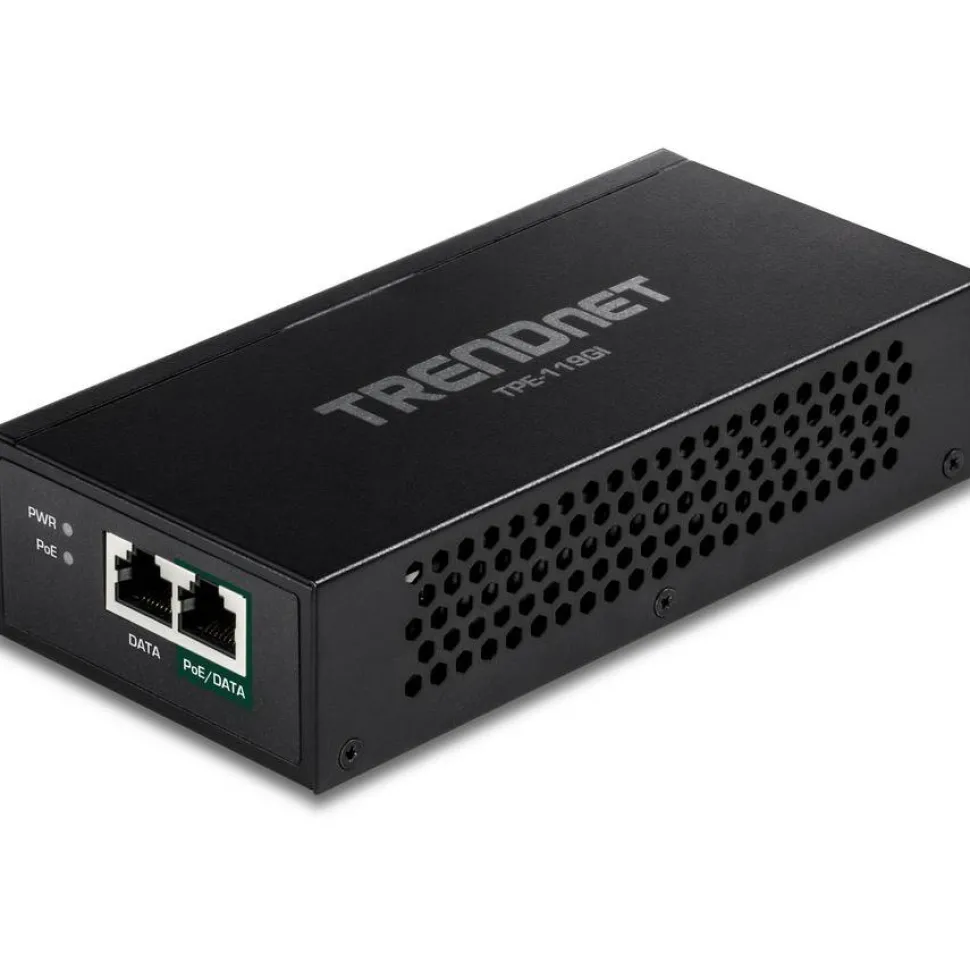 TRENDnet Gigabit PoE++ Injector, Convert A Non-PoE Port to A PoE++ Gigabit Port, PoE (15.4W), PoE+ (30W), Or PoE++ (95W), Up to 100m (328 ft), Integrated Power Supply, Black, TPE-119GI