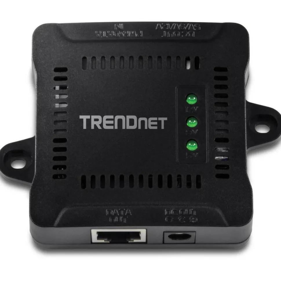 TRENDnet Gigabit PoE Splitter, 1 x Gigabit PoE Input Port, 1 x Gigabit Output Port, Up to 100m (328 ft), Supports 5V, 9V, 12V Devices, 802.3af PoE Compatible, PoE Powered, Black, TPE-104GS