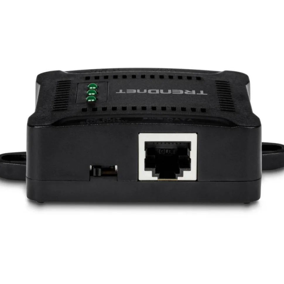 TRENDnet Gigabit PoE Splitter, 1 x Gigabit PoE Input Port, 1 x Gigabit Output Port, Up to 100m (328 ft), Supports 5V, 9V, 12V Devices, 802.3af PoE Compatible, PoE Powered, Black, TPE-104GS