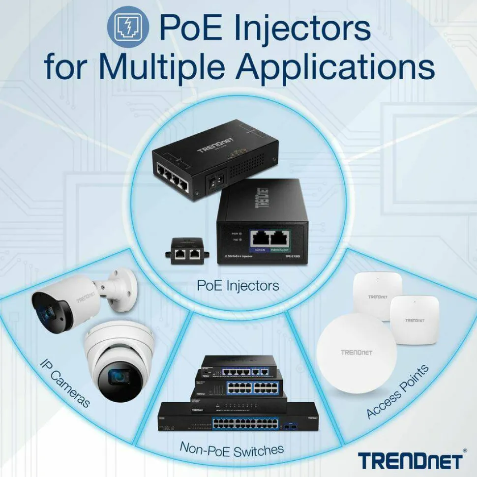 TRENDnet Gigabit Power Over Ethernet Plus Injector, Converts Non-Poe Gigabit To Poe+ Or PoE Gigabit, Supplies PoE (15.4W) Or PoE+ (30W) Power Network Distances Up To 100M (328 ft.), Black, TPE-115GI