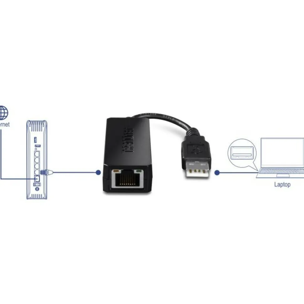 TRENDnet USB 2.0 to Fast Ethernet Adapter, Supports Windows And Mac OS, ASIX AX88772A Chipset, Backwards Compatible With USB 1.0 And 1.0, Full Duplex 200 Mbps Ethernet Speeds, Black, TU2-ET100