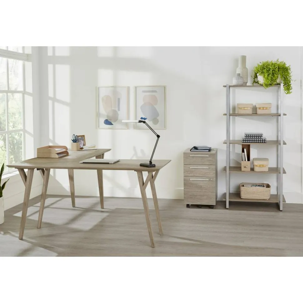Trezza 19"D Vertical 3-Drawer Mobile File Cabinet, Light Oak