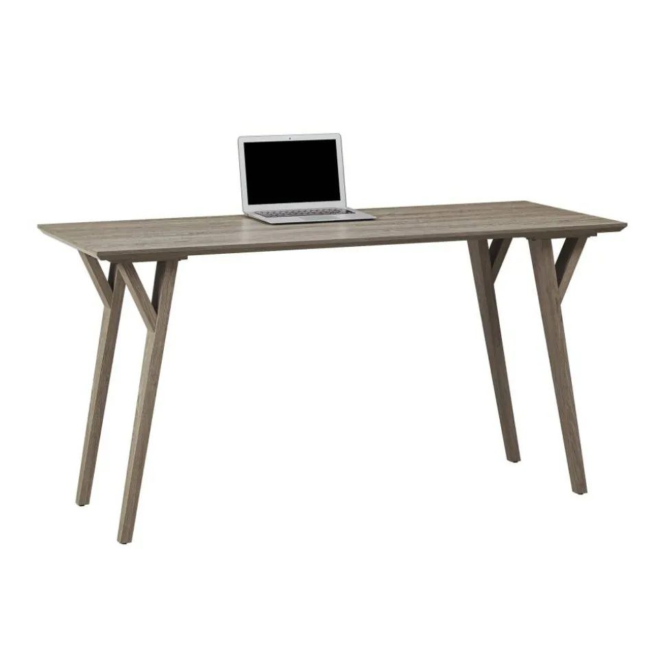 Trezza 60"W Writing Desk, Light Oak