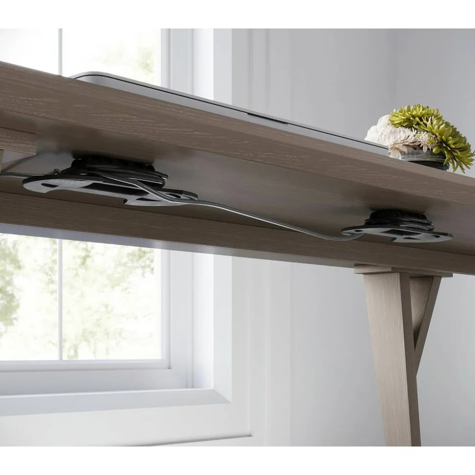 Trezza 60"W Writing Desk, Light Oak