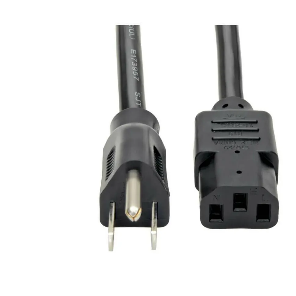 Tripp Lite by Eaton Computer Power Cord NEMA 5-15P to C13 - Heavy-Duty 15A 125V 14 AWG 6 ft. (1.83 m) Black