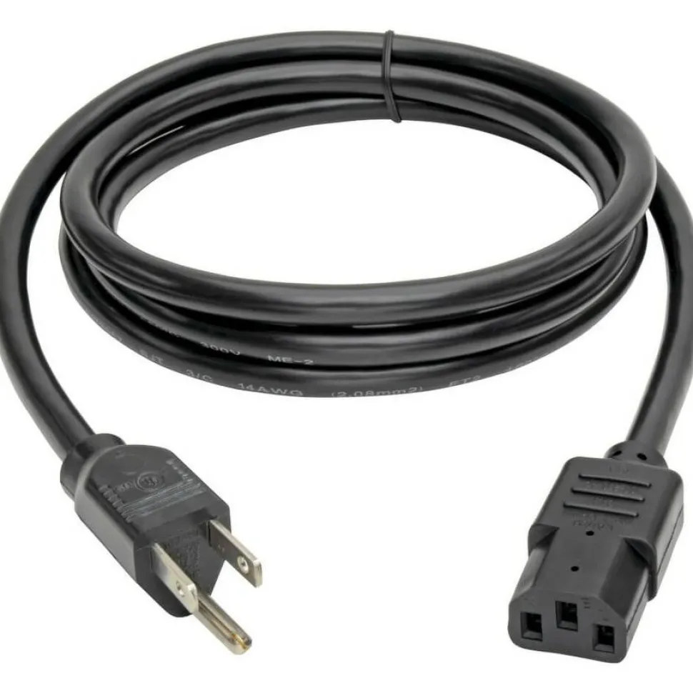 Tripp Lite by Eaton Computer Power Cord NEMA 5-15P to C13 - Heavy-Duty 15A 125V 14 AWG 6 ft. (1.83 m) Black