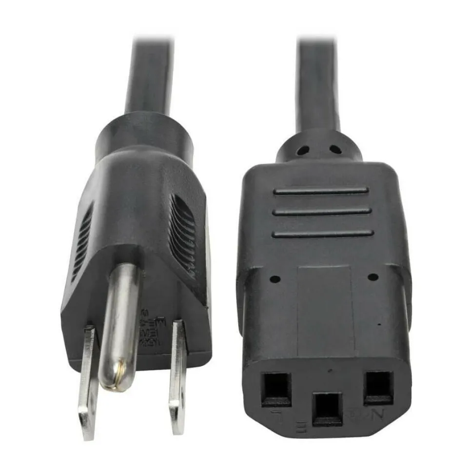 Tripp Lite by Eaton Desktop Computer AC Power Cable NEMA 5-15P to C13 - 10A 125V 18 AWG 15 ft. (4.57 m) Black