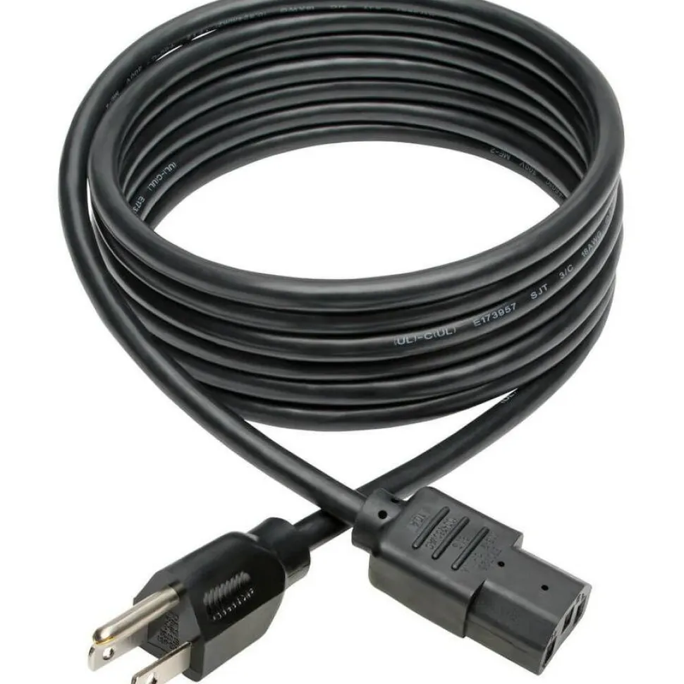 Tripp Lite by Eaton Desktop Computer AC Power Cable NEMA 5-15P to C13 - 10A 125V 18 AWG 10 ft. (3.05 m) Black