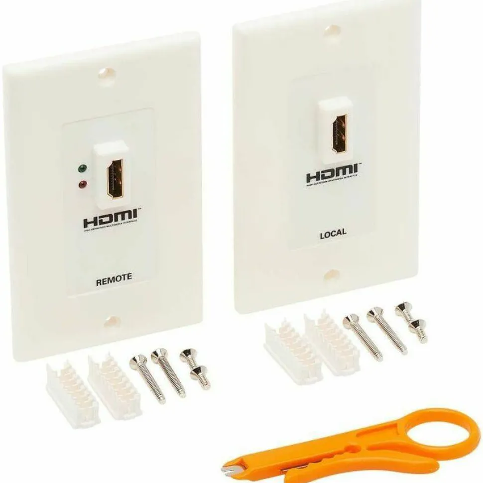 Tripp Lite by Eaton HDMI over Dual Cat5/Cat6 Extender Wall Plate Kit with Transmitter and Receiver TAA